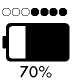 Battery lifetime (white) icon