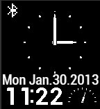 Analog watch with digital time and date icon
