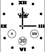 Blue royal white analogue icon