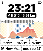 WeatherGraph - weather forecast, hourly and beautiful, with step counter, health and heartrate (hrm) icon